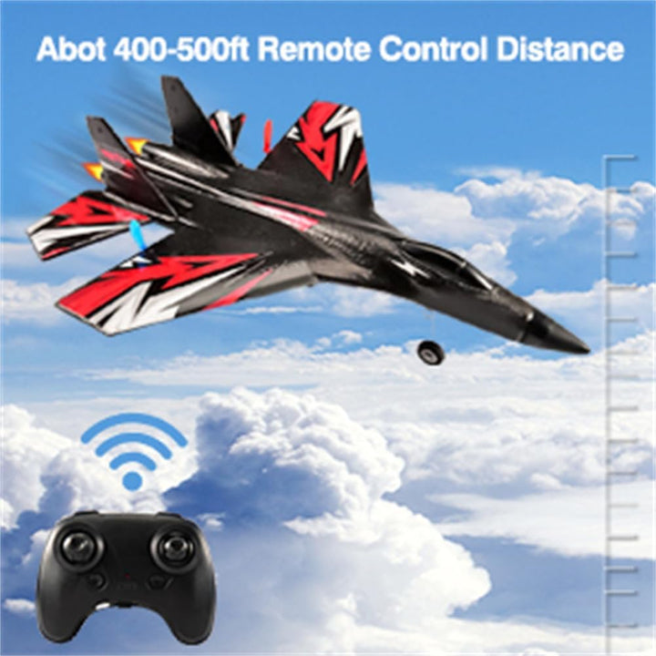 New Upgrade SU27 RC Airplane, Remote Control Fighter Toys, 2.4Ghz 6-Axis Gyro Stabilizer RTF Glider Aircraft Plane with 2 Batteries Easy to Fly Outdoor Toy for  Kids Beginners Boys