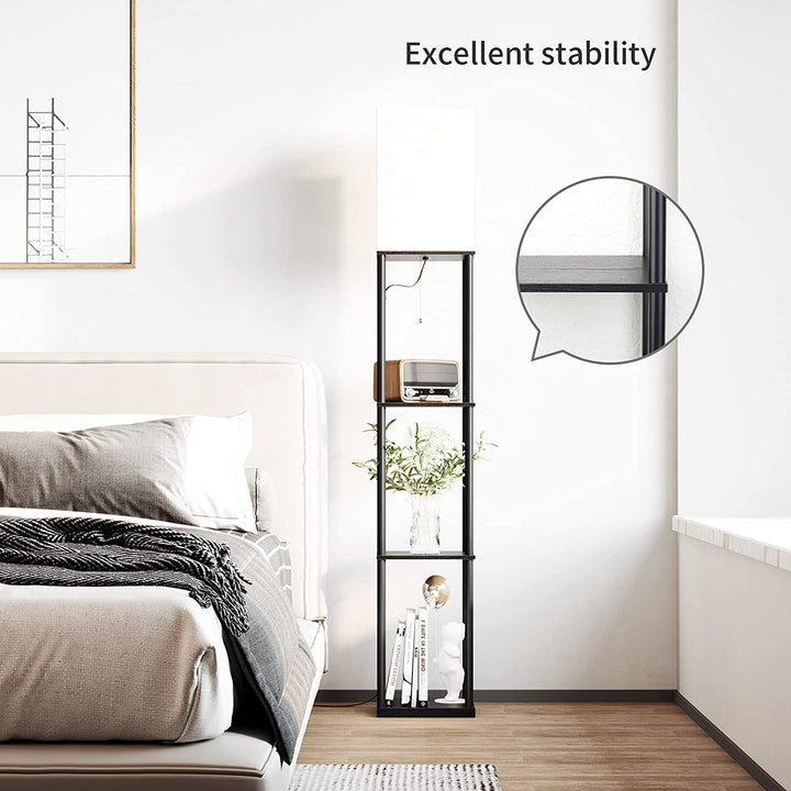 Modern Shelf Floor Lamp - Black