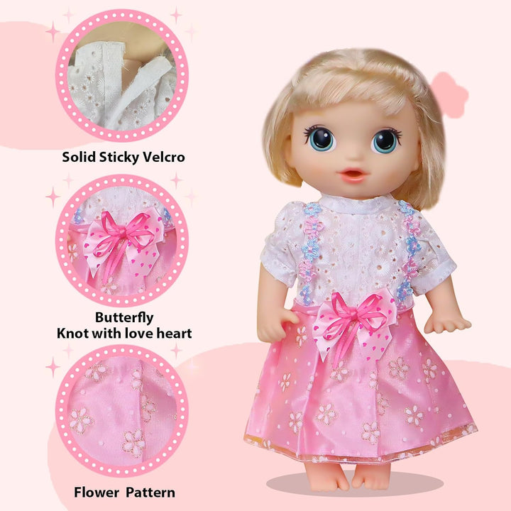 12" Baby Doll Clothes Set with 5 Caps