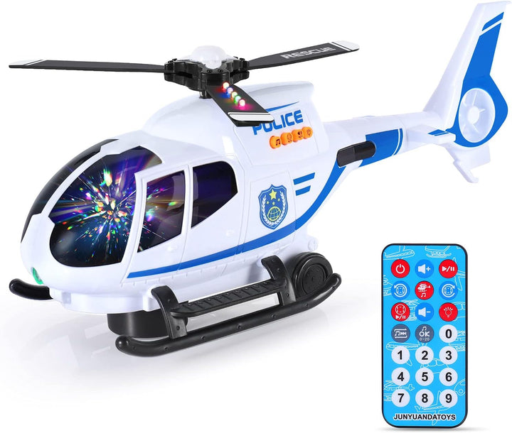 Airplane Toy Infrared Remote Control Plane Toys Helicopter with Lights and Music Aeroplane Toys for 3 4 5 6 7 8 Year Old Boys Girls Kids Gift White