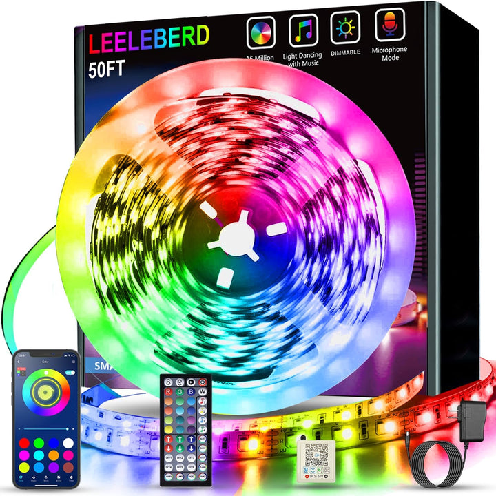 100Ft RGB LED Strip Lights - Music Sync