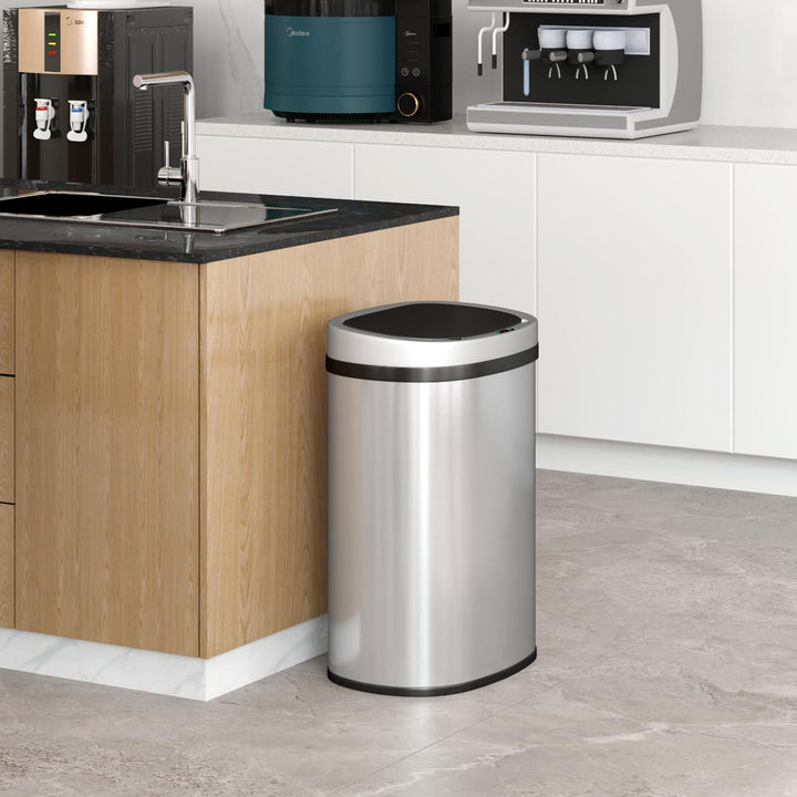 13 Gal Touch-Free Stainless Steel Trash Can