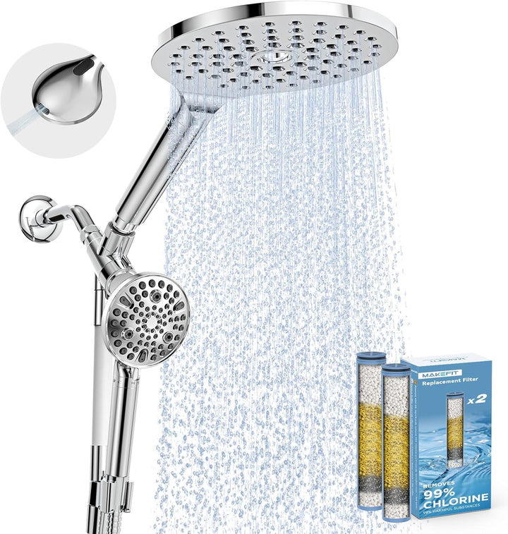 2-in-1 Dual Shower Head Combo, 10 Modes