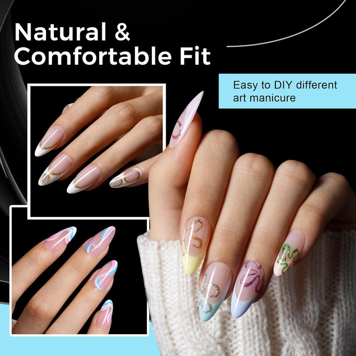 240Pcs Medium Almond Clear Acrylic Tips