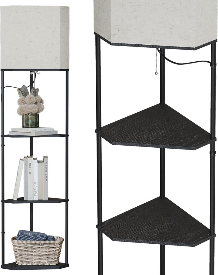 Modern Shelf Floor Lamp - Black