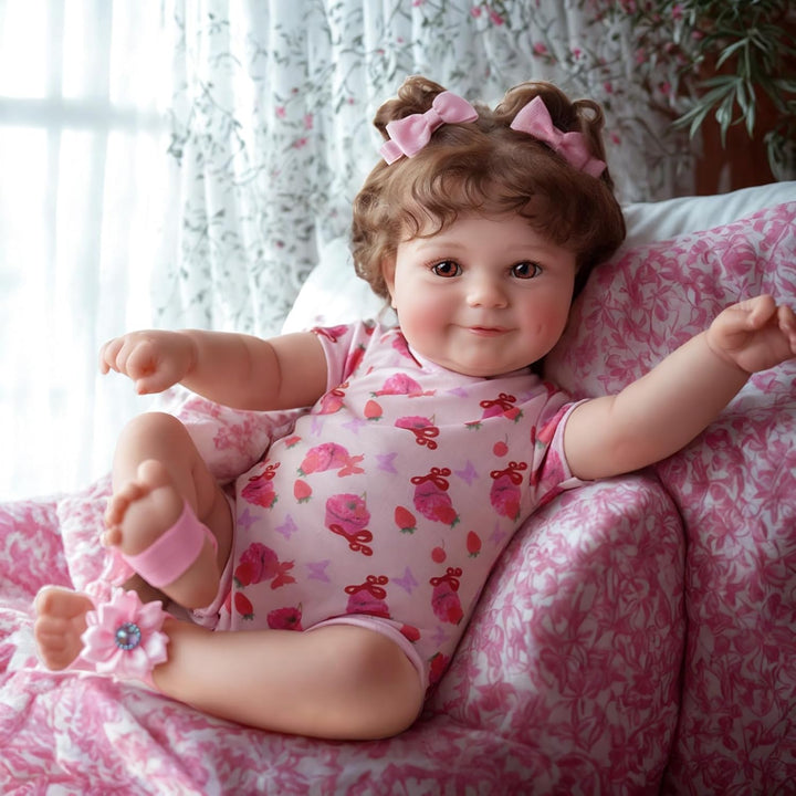 Lifelike Reborn Baby Dolls - 20Inch-Real Baby Feeling Realistic-Newborn Baby Dolls Adorable Smiling Real Life Baby Dolls with Gift Box for Kids Age 3