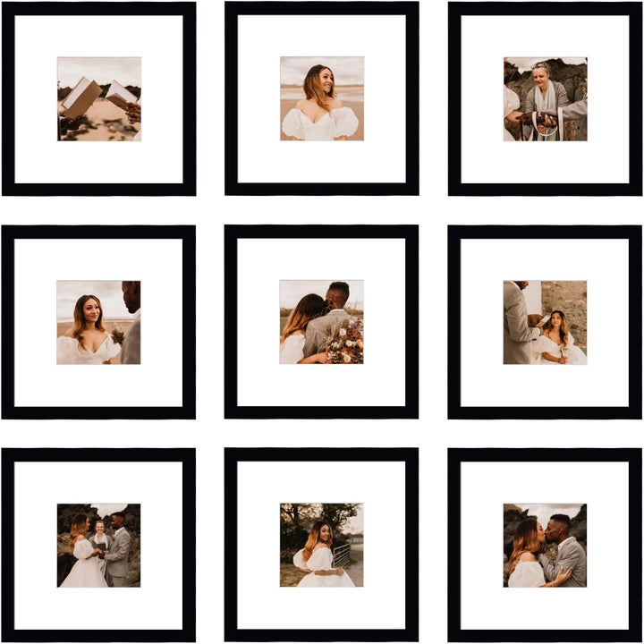 9-Pack 12x12 Picture Frames, Black