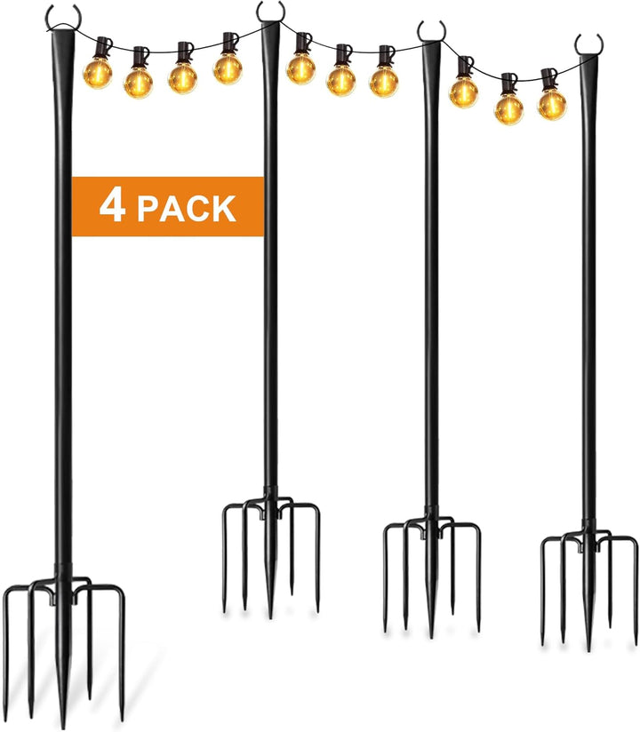 4-Pack Outdoor String Light Poles