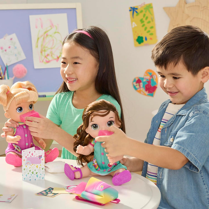 Time for School Baby Doll Set, 12 Inch, Back to School Toys for Girls & Boys, Brown Hair, Preschool Gifts for Kids, Ages 3+ ( Exclusive)