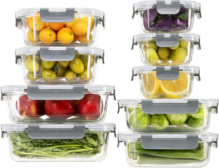 18-Piece Glass Storage Containers Set