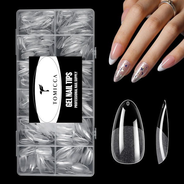 240Pcs Medium Almond Clear Acrylic Tips