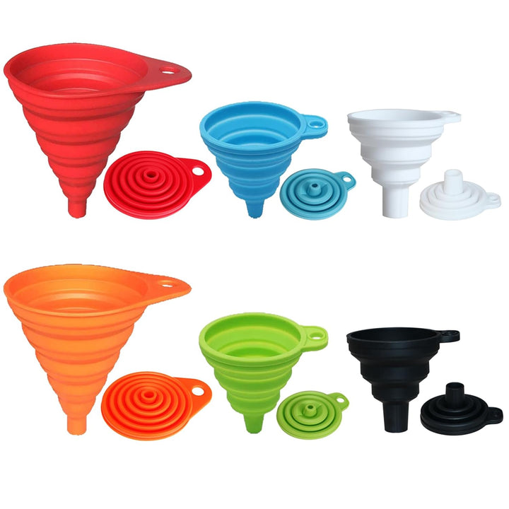 4-Pack Collapsible Silicone Funnels