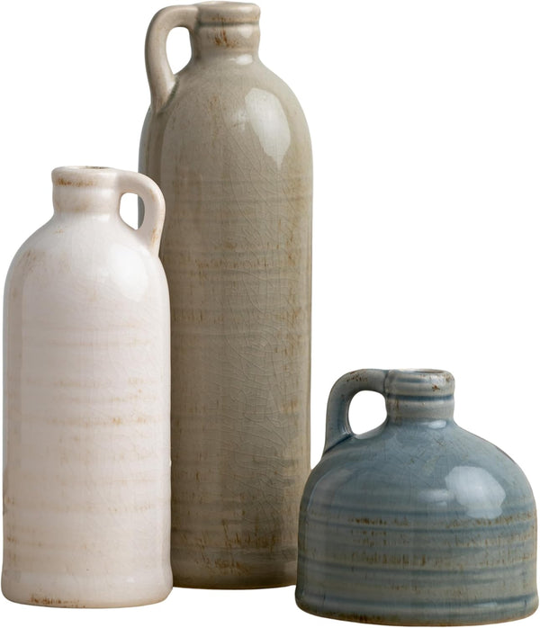 Farmhouse Ceramic Jug Vase Set - Decor
