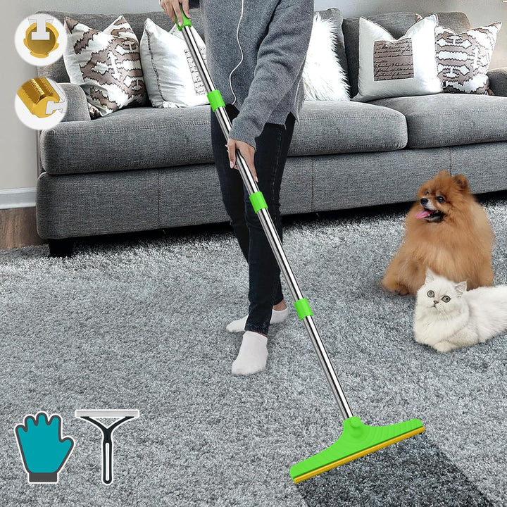 Pet Hair Remover with 60" Adjustable Handle