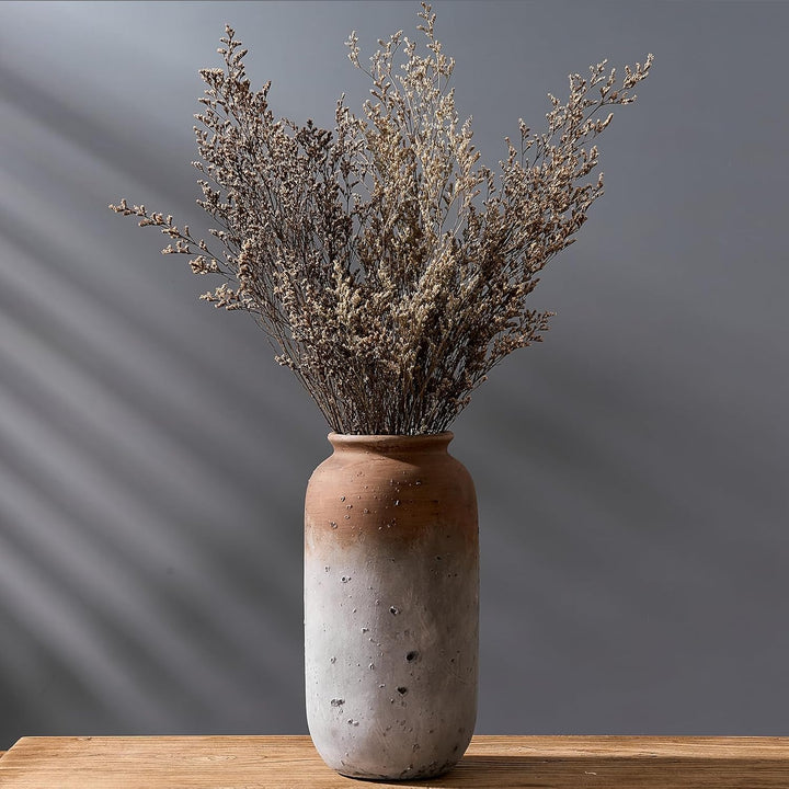 Rustic Bronze Ceramic Vase 11 Inch