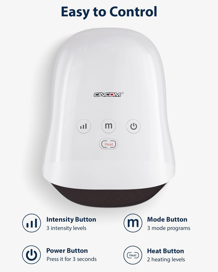 Hand Massager - Cordless Hand Massager with Heat and Compression for Arthritis and Carpal Tunnel(Fsa or HSA Eligible) (White)