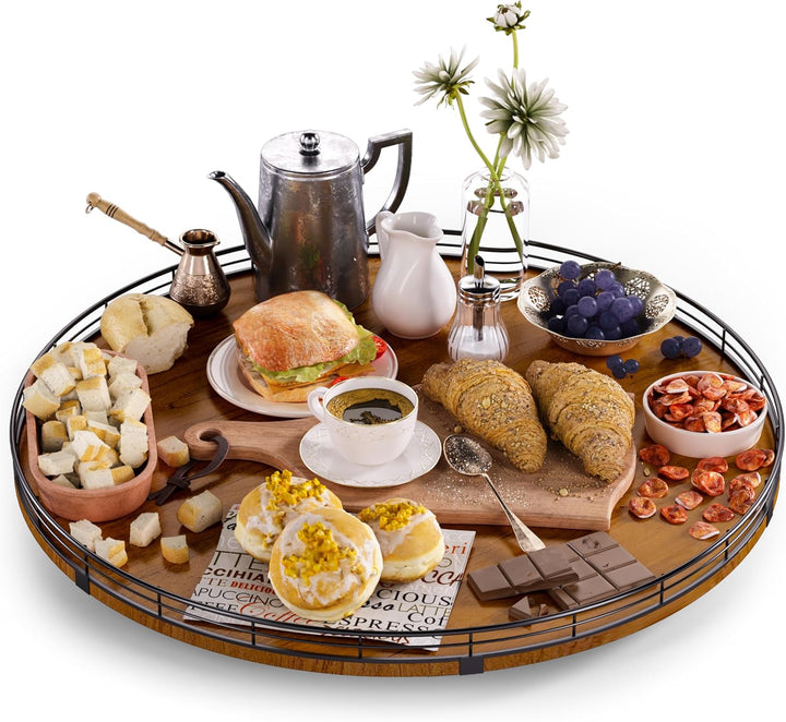 Farmhouse Oak 9" Lazy Susan Organizer
