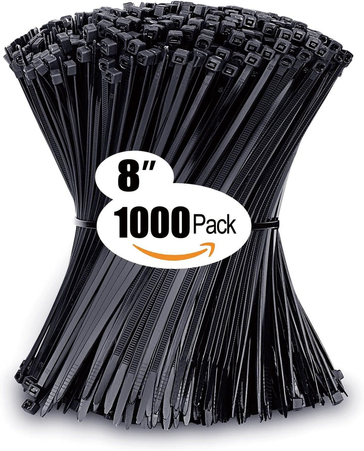 400 Pack Assorted Black Cable Ties
