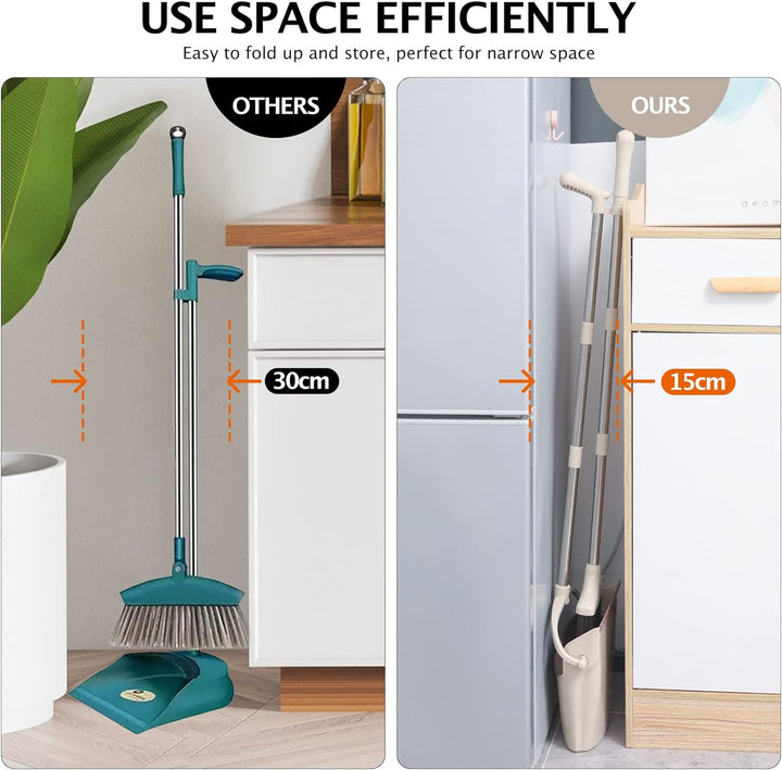 Broom & Dustpan Set with Long Handle
