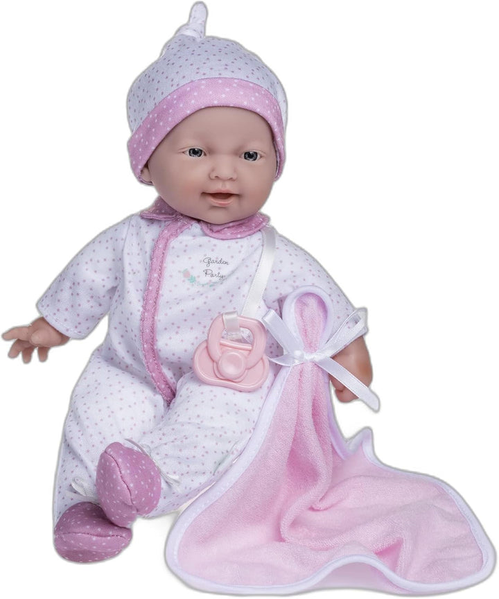 La Baby Caucasian Baby Doll Set – 11 Inch Soft Baby Doll | Washable |Removable Pink Outfit W/ Hat & Blanket | for Children 12 Months +