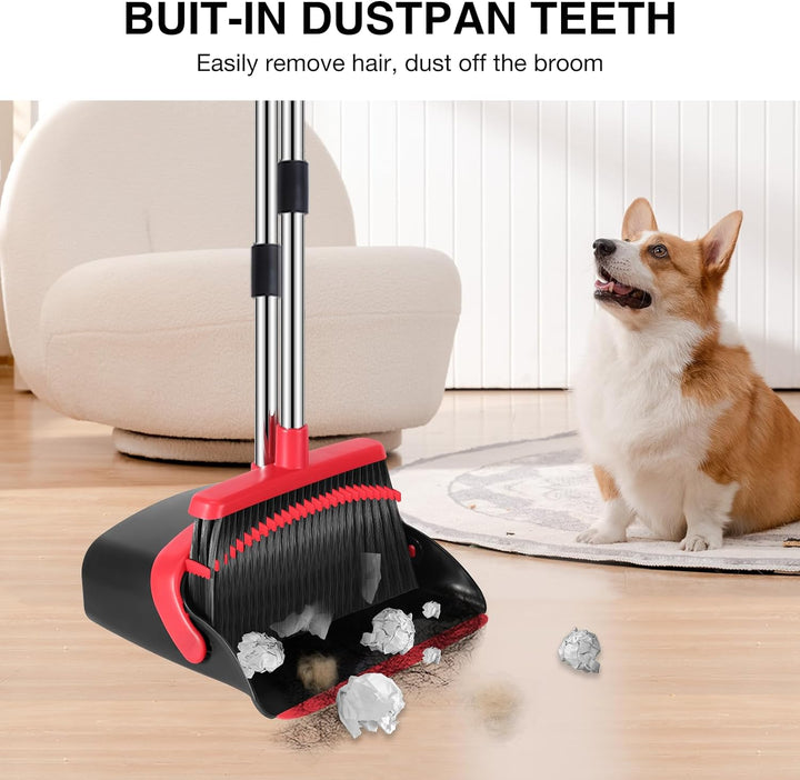 52-In Adjustable Broom & Dustpan Set