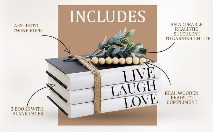 Live Laugh Love Faux Coffee Table Books