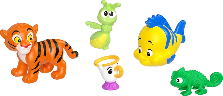 Princess & Friends Set with 5 Posable Small Dolls in Removable Skirts or Pants & 5 Friend Figures, Inspired by the  Movies