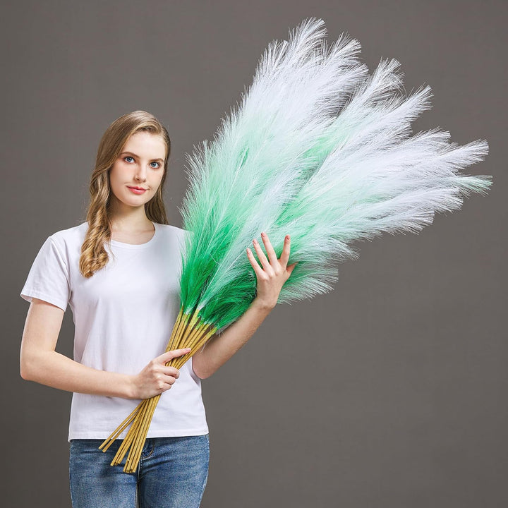 Blue Faux Pampas Grass 7PCS - 3.75Ft Decor