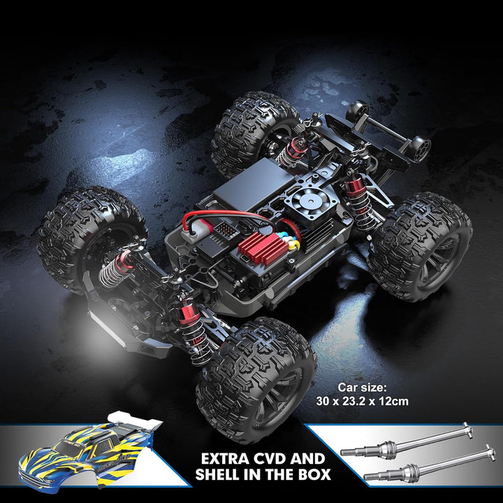 H16BM 1/16 RTR Brushless Fast RC Cars for , Max 42Mph Electric Off-Road RC Truck, High Speed RC Car 4X4 Remote Control Car with 2  Batteries for Adult, Compatible 3S