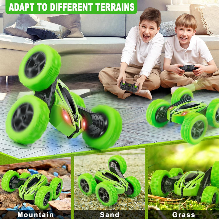 Remote Control Car, RC Cars Toys for Ages 5-7, 2.4Ghz 4WD Fast RC Car Kids Toys for Ages 8-13, Double Sided 360° Rotating Monster Truck Toys for Girls RC Truck Toy Cars for Boys