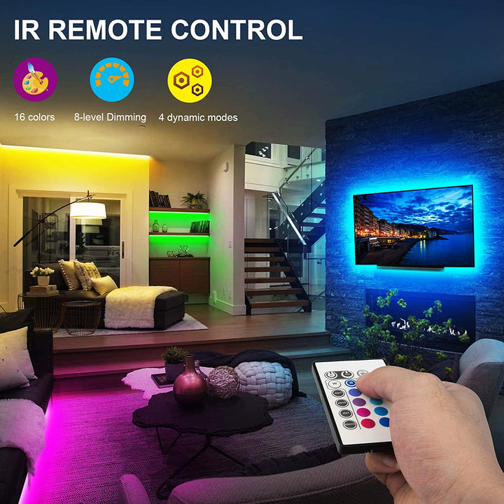 RGB LED TV Backlight with Remote, 8.2ft