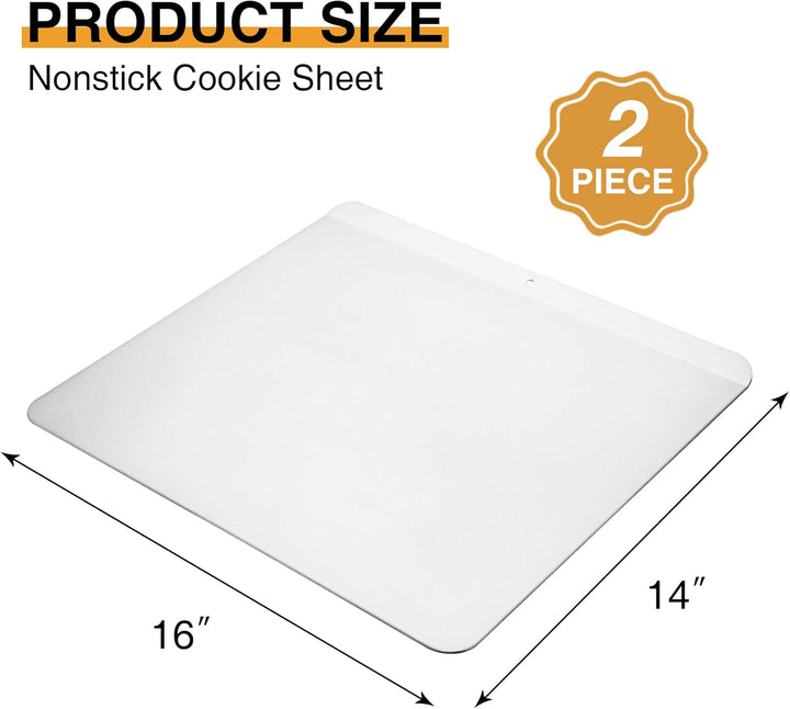 Piece Large Nonstick Cookie Sheets 16x14