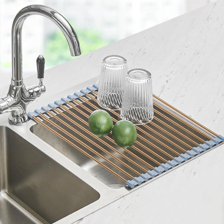 Roll-Up Dish Drying Rack for Kitchen Sink