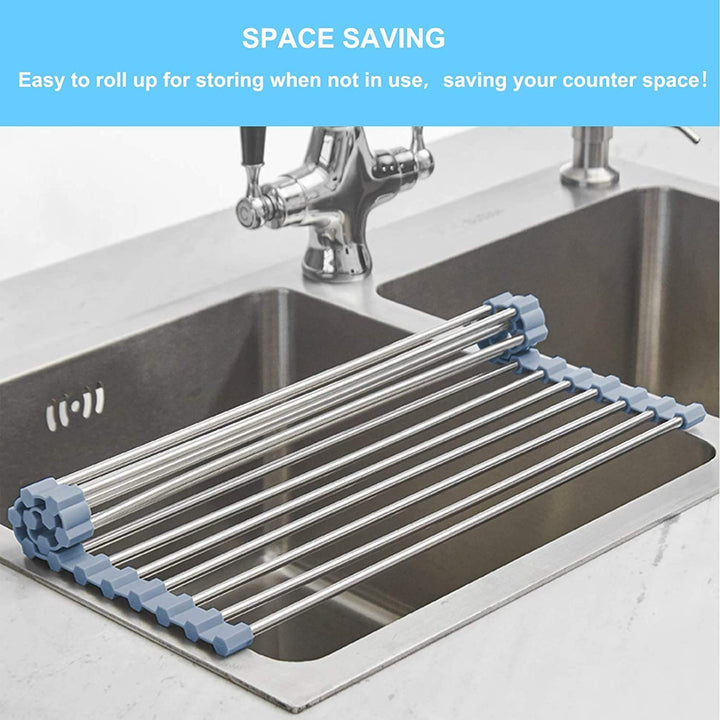 Roll-Up Dish Drying Rack for Kitchen Sink
