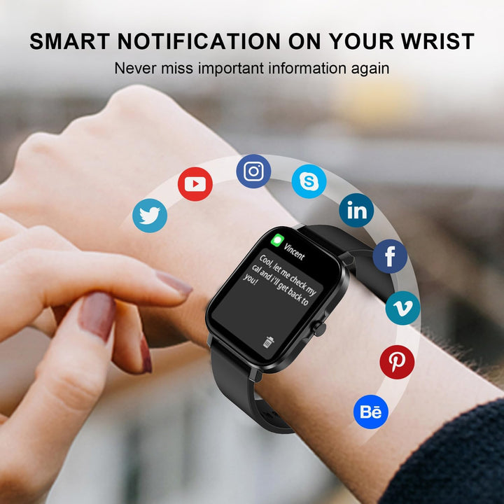 Smart Watch for Men Women Smartwatch 1.83" for   Android Phone Compatible, Fitness Tracker Watch with Pedometer, Heart Rate/Sleep Monitor, Blood Oxygen, IP68 Waterproof