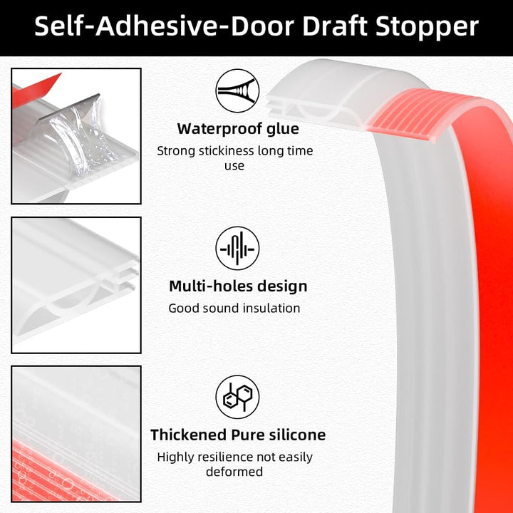 Door Draft Stopper Seal 78" Clear