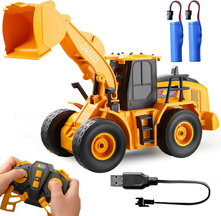 Remote Control Excavator Toys for Boys, 2.4Ghz RC Play Excavator with Light, Construction Toys for Boys 3-5 4-7 8-12 Year Old Kids, Birthday Gift