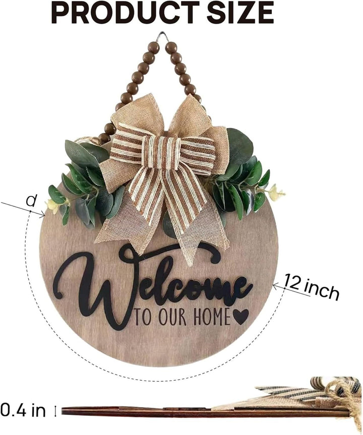 3D Welcome Sign with Leaves & Beads