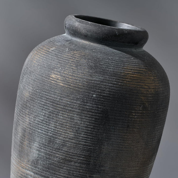 Rustic Bronze Ceramic Vase 11 Inch
