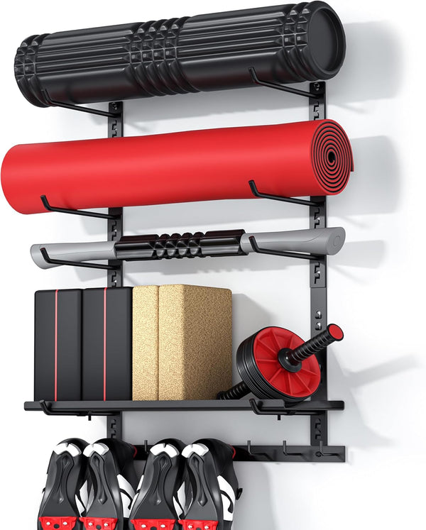 Adjustable Wall-Mounted Gym Shelf