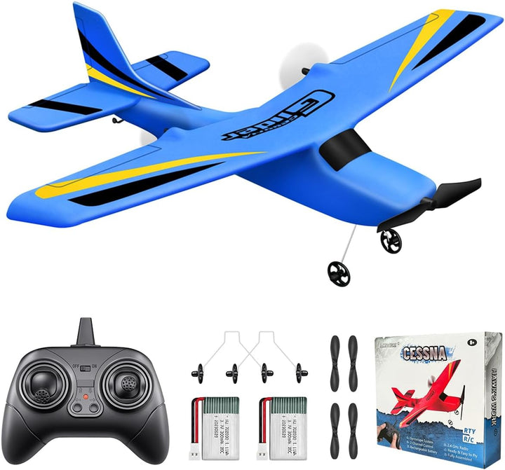 2 CH RC Airplane, RC Plane Ready to Fly, 2.4Ghz Remote Control Airplane, Easy to Fly RC Glider for Kids & Beginners (Red)