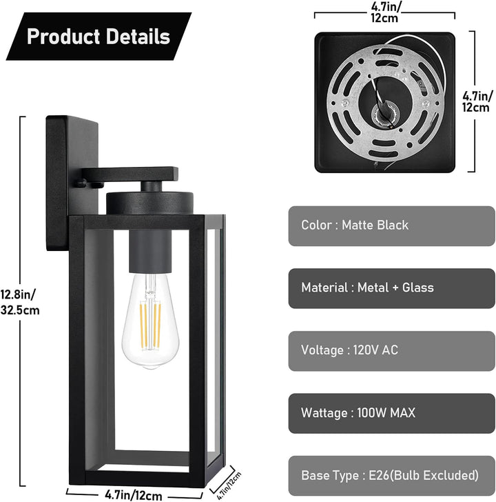 Modern Matte Black Outdoor Wall Lights