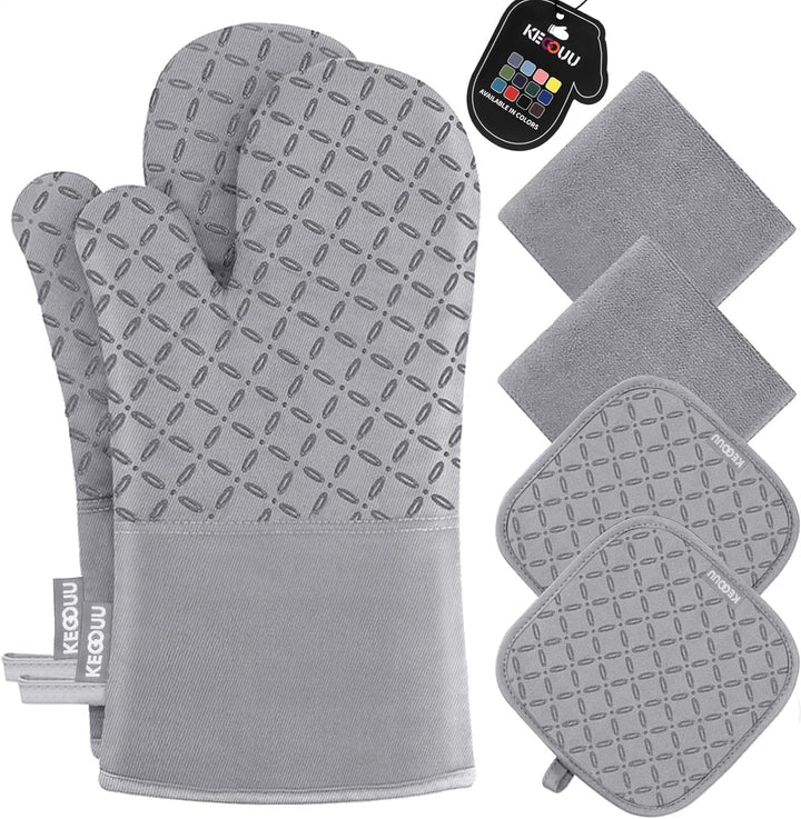 6Pcs Heat-Resistant Oven Mitts & Potholders