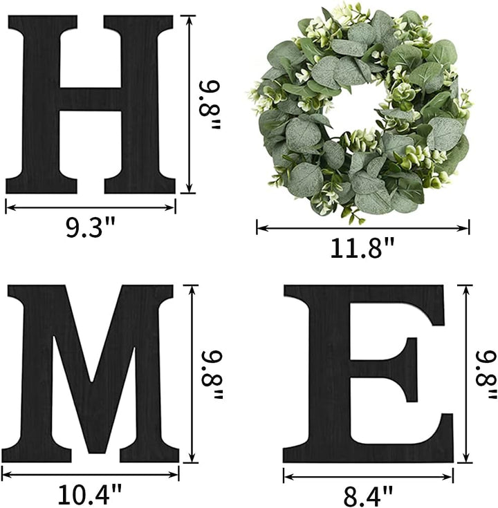 Rustic HOME Sign with Eucalyptus Wreath