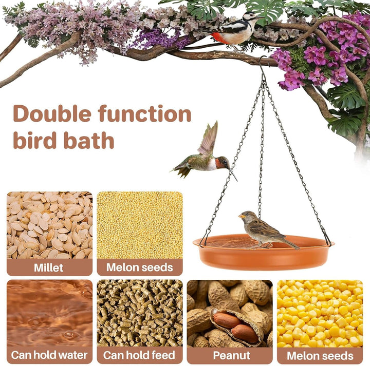 Outdoor Hanging Bird Bath & Feeder
