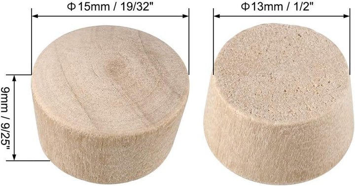 Cherry Wood Button Top Plugs 1/2"" – 50 Pcs