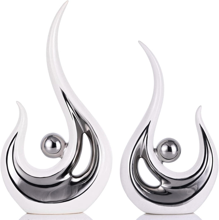 Modern White & Gold Ceramic Décor Set
