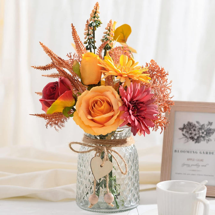 Blue Silk Flowers in Vase – Decor Piece
