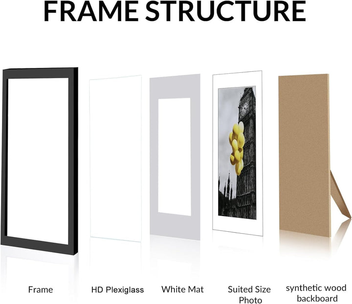 9-Pack 12x12 Picture Frames, Black