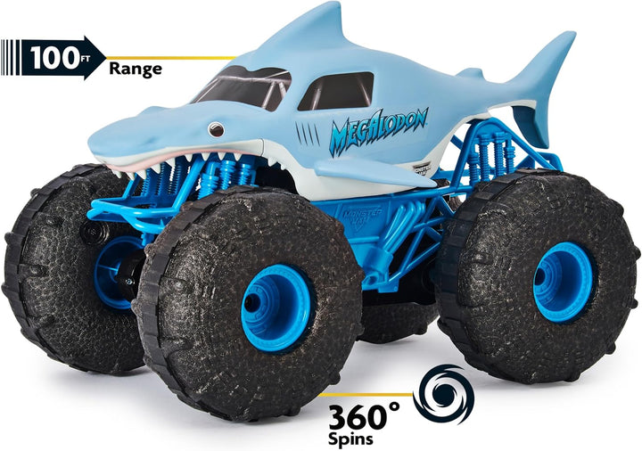 ,  Megalodon Storm All-Terrain Remote Control Monster Truck for Boys and Girls, 1:15 Scale, Kids Toys for Ages 4-6+